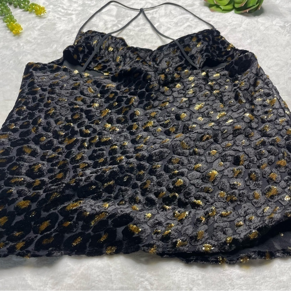 Intermix Gillian Velvet Devore Leopard Print Blac… - image 9